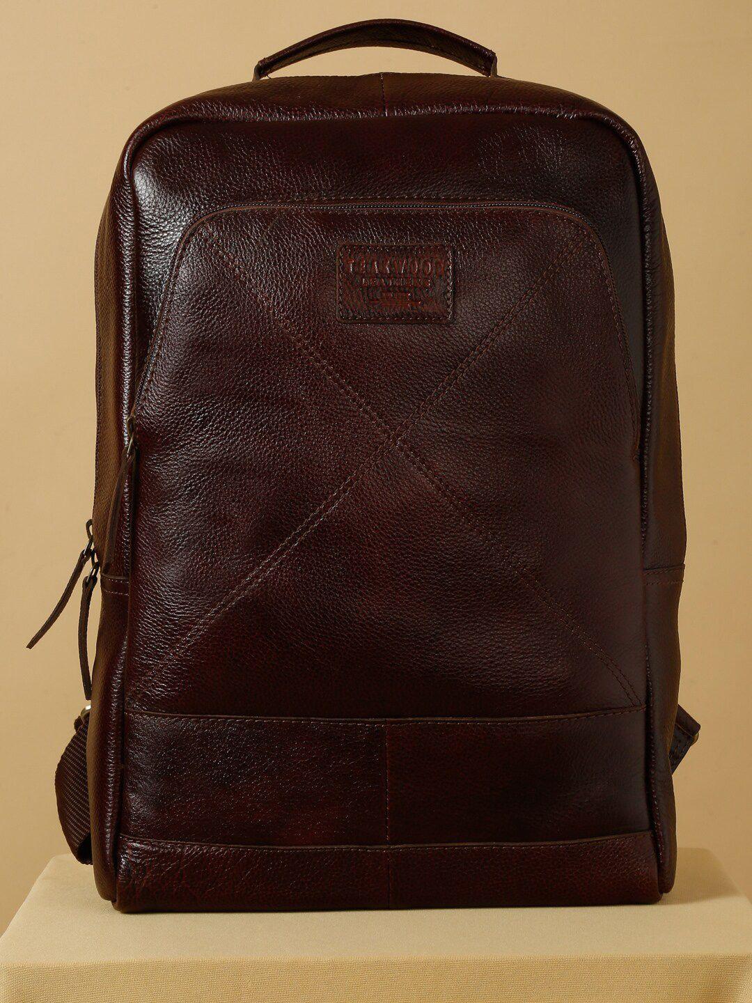 teakwood leathers men 14 inch laptop leather backpack