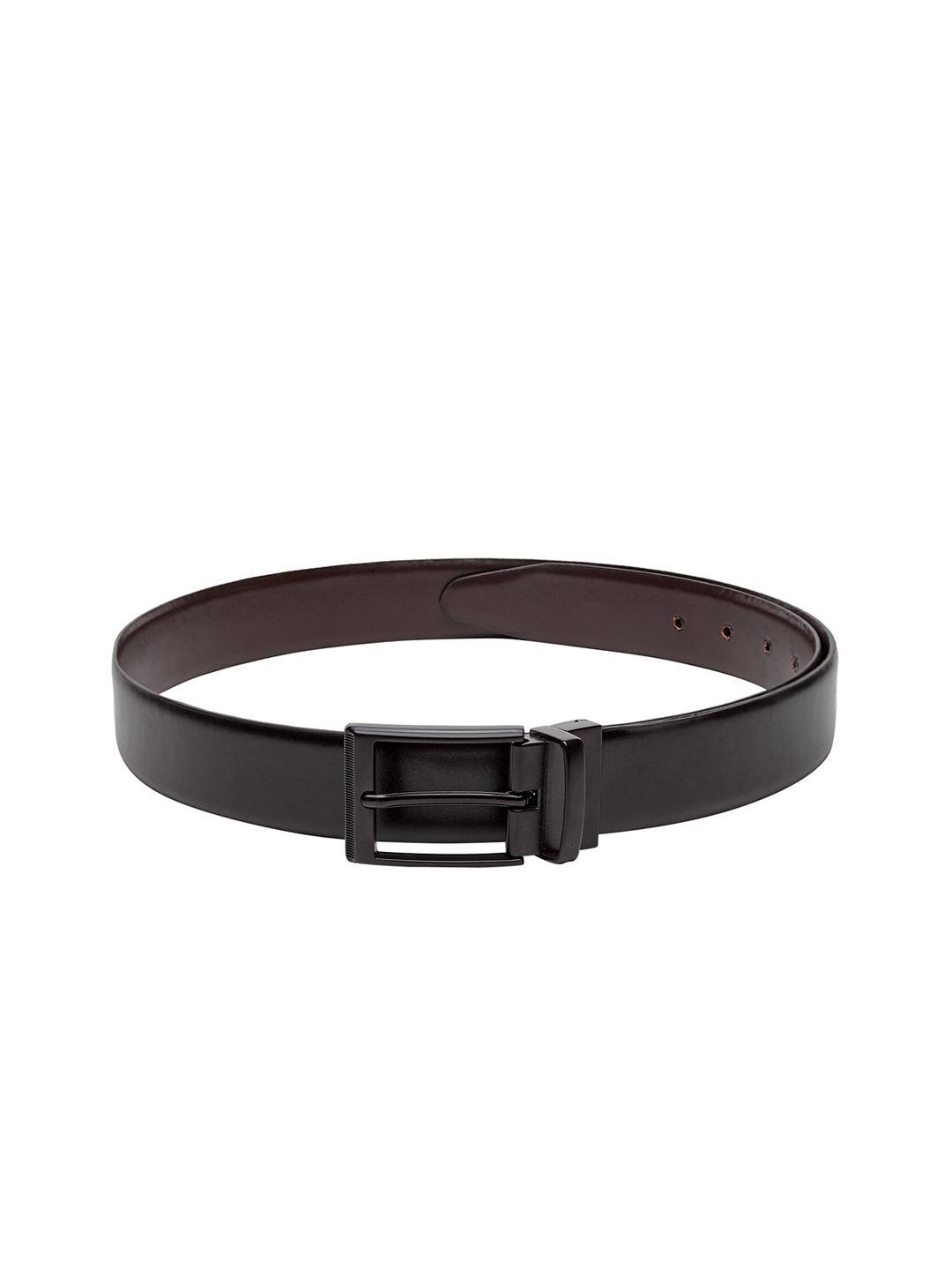 teakwood leathers men black & brown solid leather reversible belt