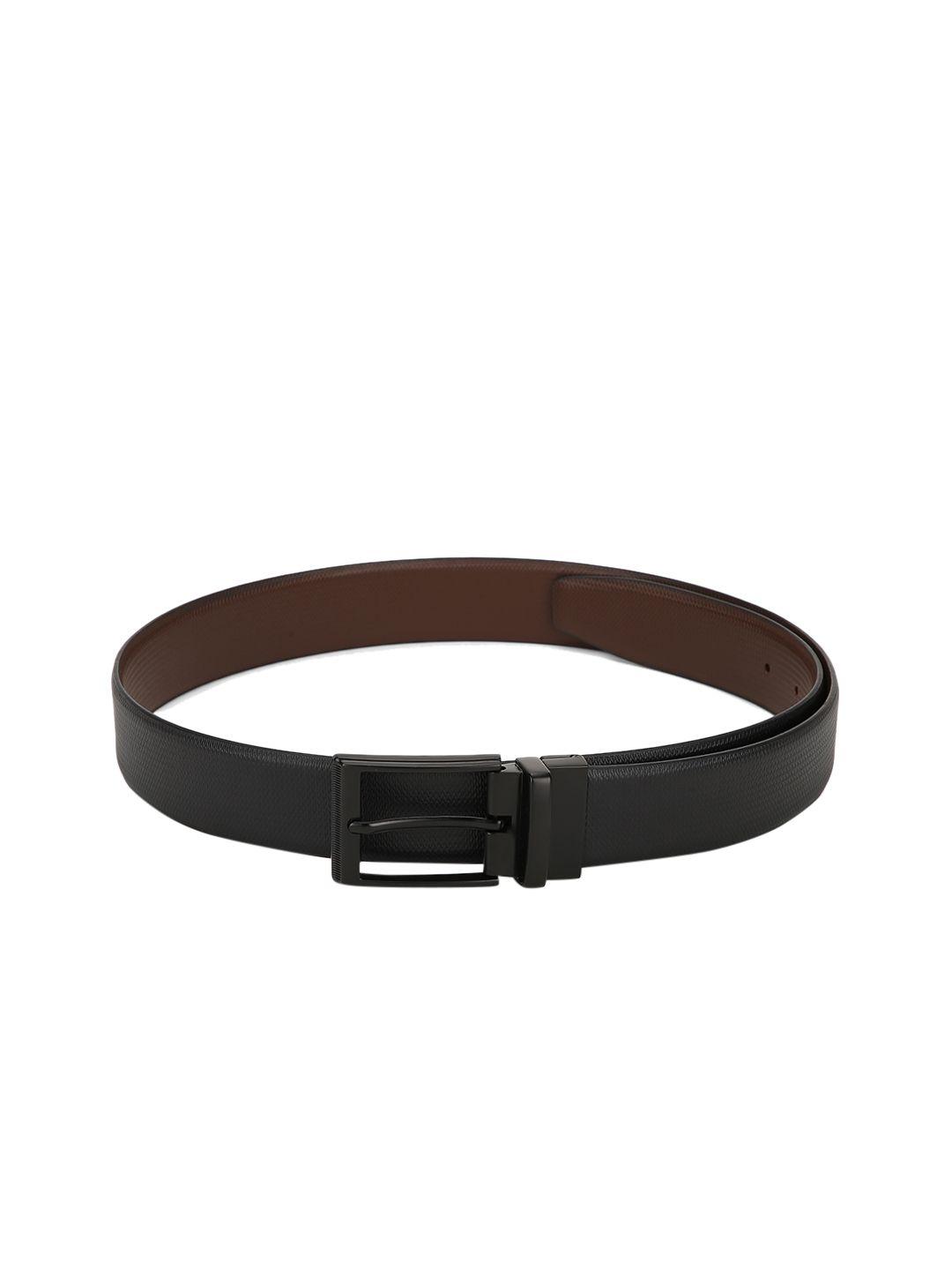 teakwood leathers men black & brown solid reversible leather belt