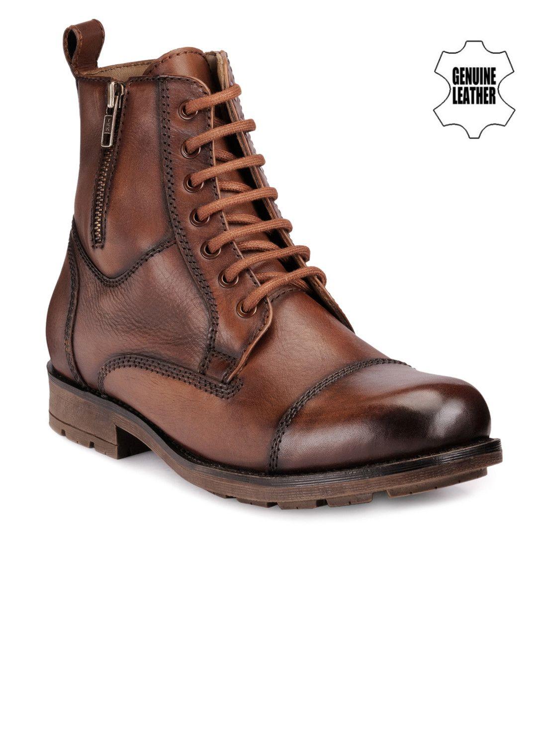 teakwood leathers men brown solid leather high-top boots