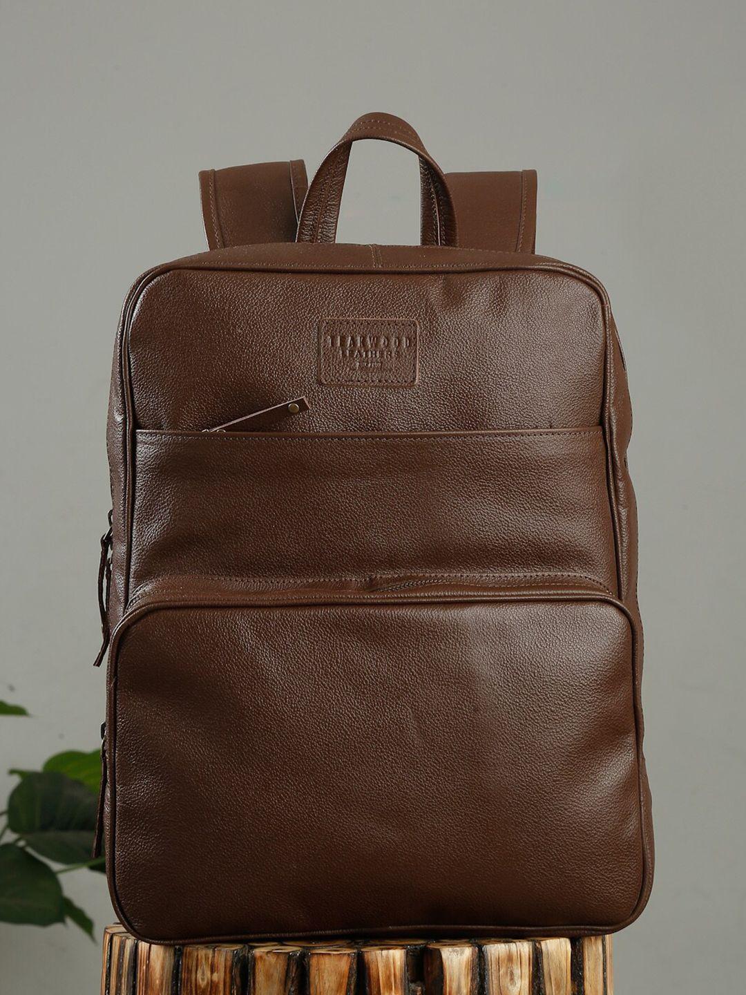 teakwood leathers men leather ergonomic backpack with anti-theft