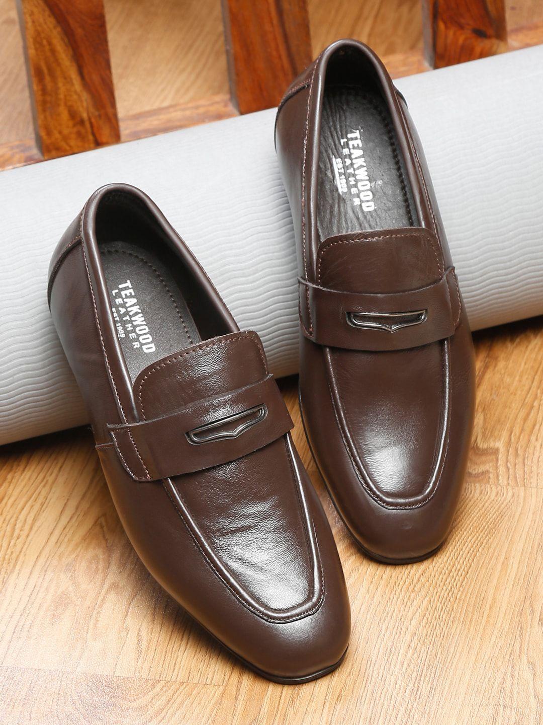 teakwood leathers men leather formal slip on shoe