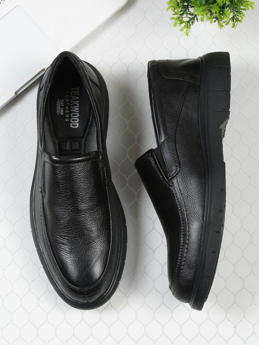 teakwood leathers men leather formal slip-on shoes