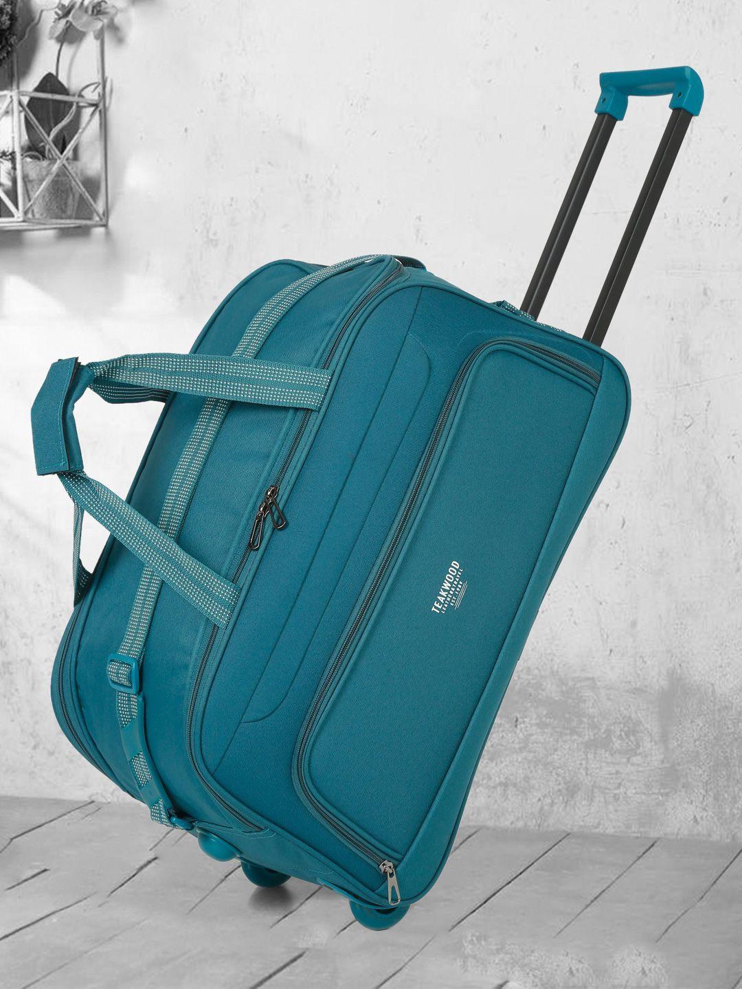 teakwood leathers pluto tear resistant medium travel duffle trolley bag
