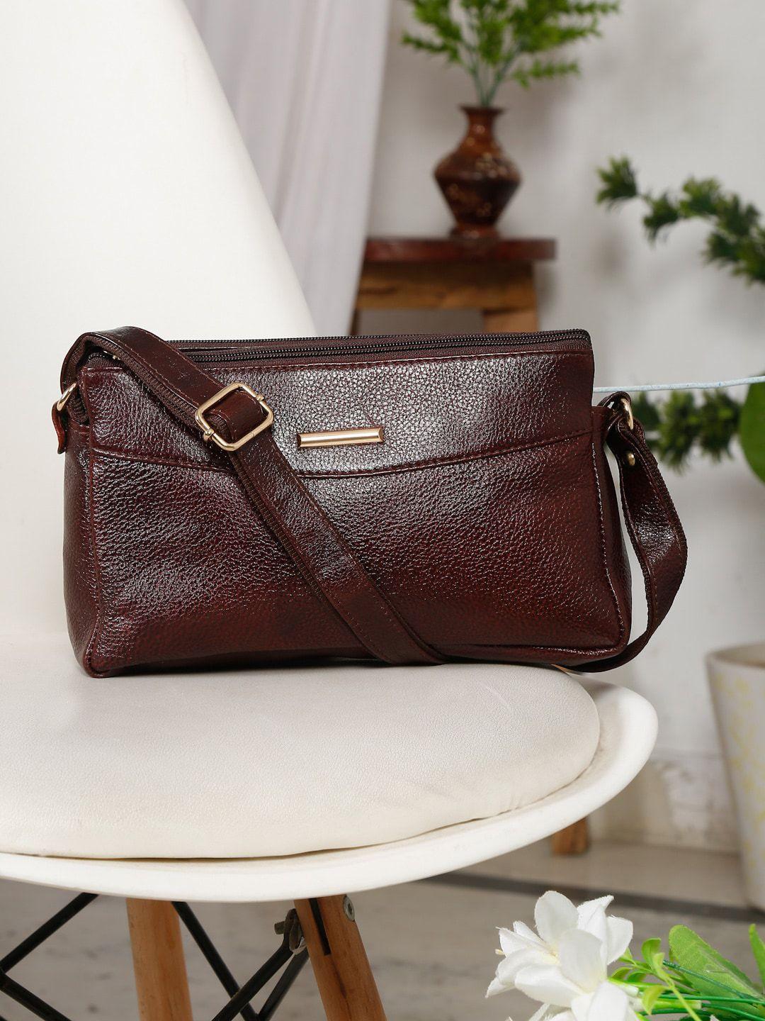 teakwood leathers textured leather structured sling bag