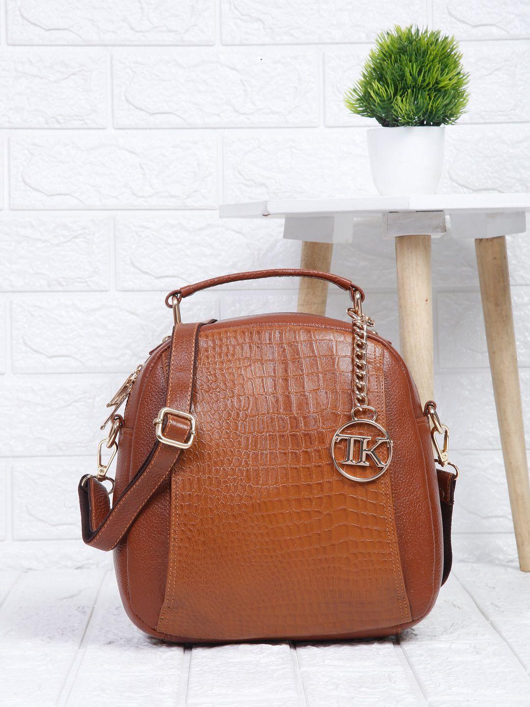 teakwood leathers textured non padded backpack