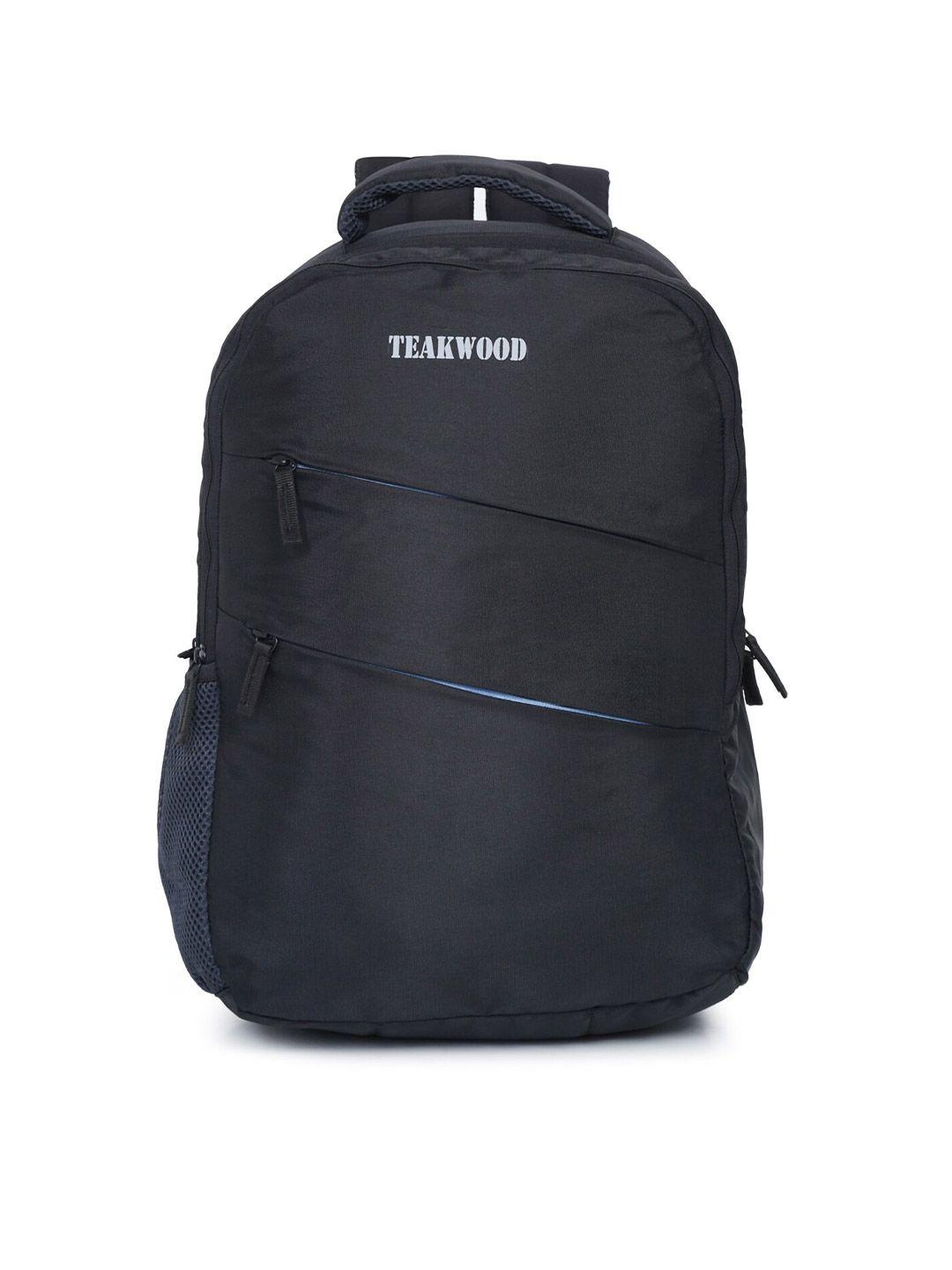 teakwood leathers unisex black solid backpack