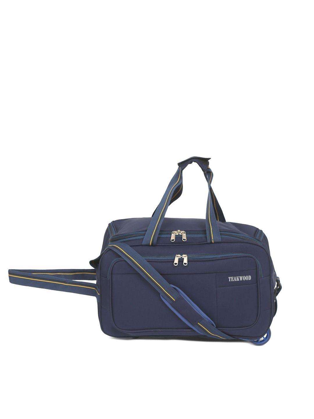 teakwood leathers  blue solid duffel bag