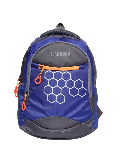 teakwood leathers 10 ltrs blue & grey medium backpack
