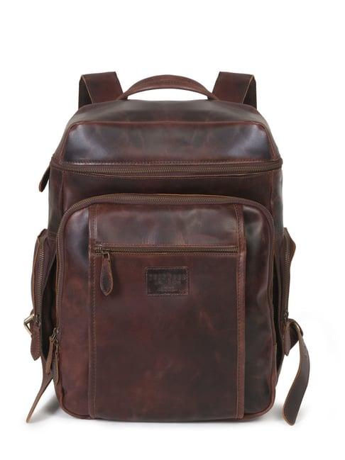 teakwood leathers 30 ltrs brown medium backpack