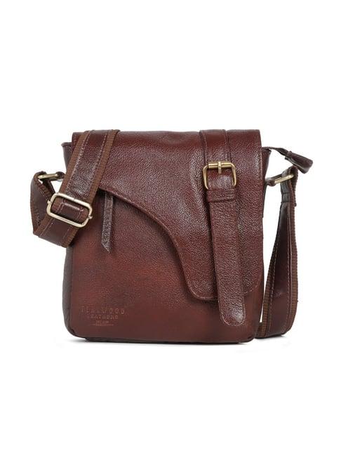 teakwood leathers asymmetrical cherry leather medium messenger bag