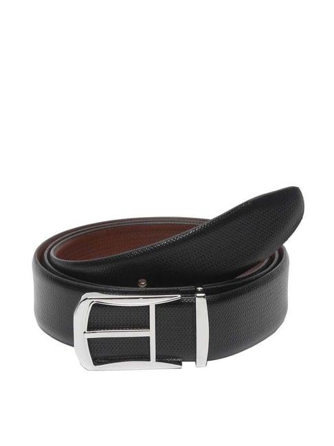 teakwood leathers black & brown leather reversible belt for men