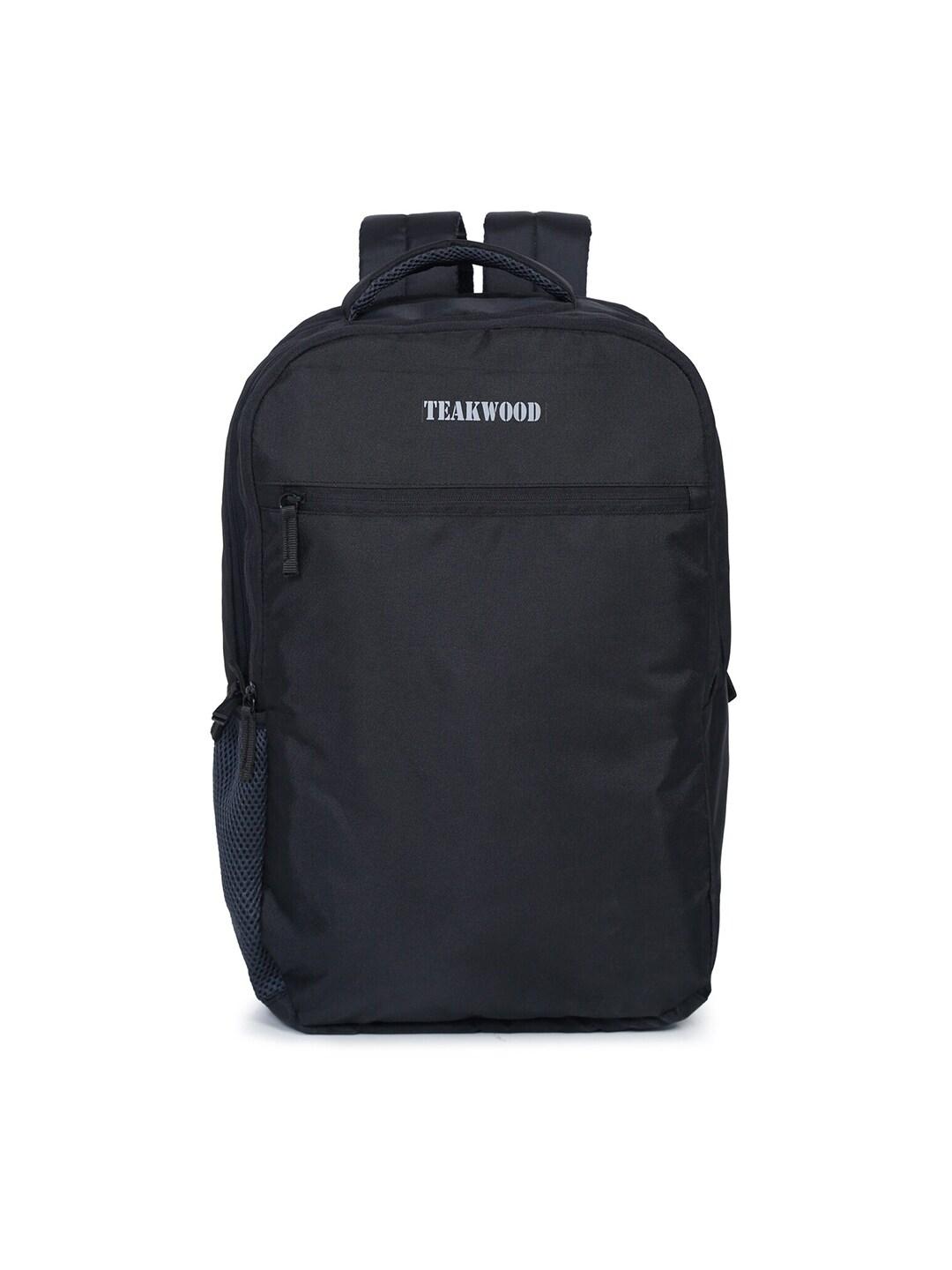 teakwood leathers black & grey 15 inch solid laptop backpack