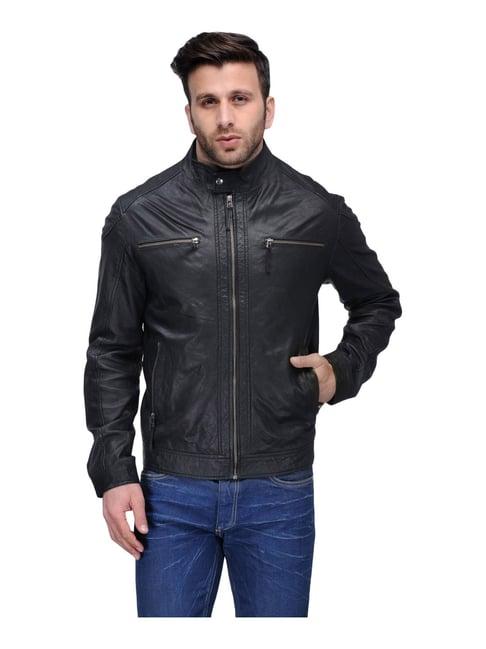 teakwood leathers black comfort fit jacket