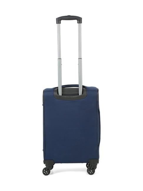 teakwood leathers blue soft case cabin trolley bag - 32.2ltrs