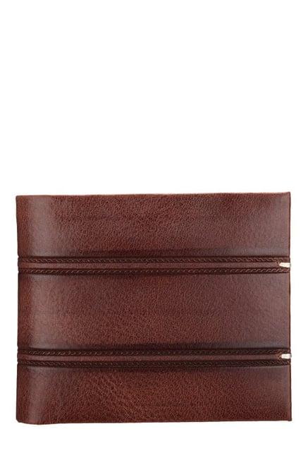 teakwood leathers brown bi-fold wallet