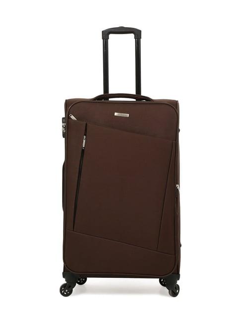 teakwood leathers brown soft case cabin trolley bag - 32.2ltrs
