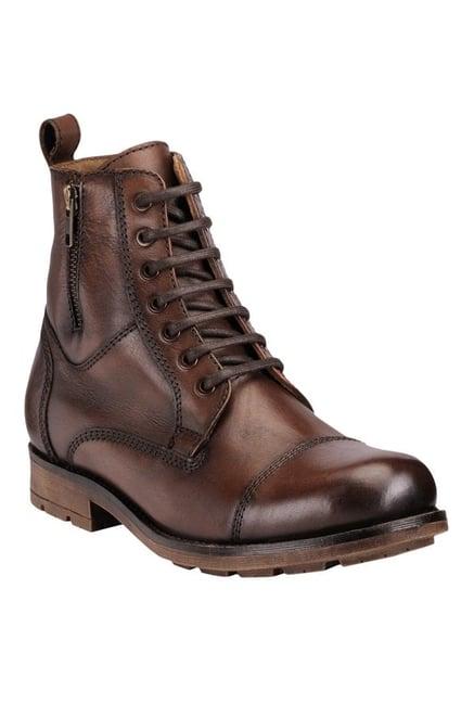 teakwood leathers dark brown casual boots