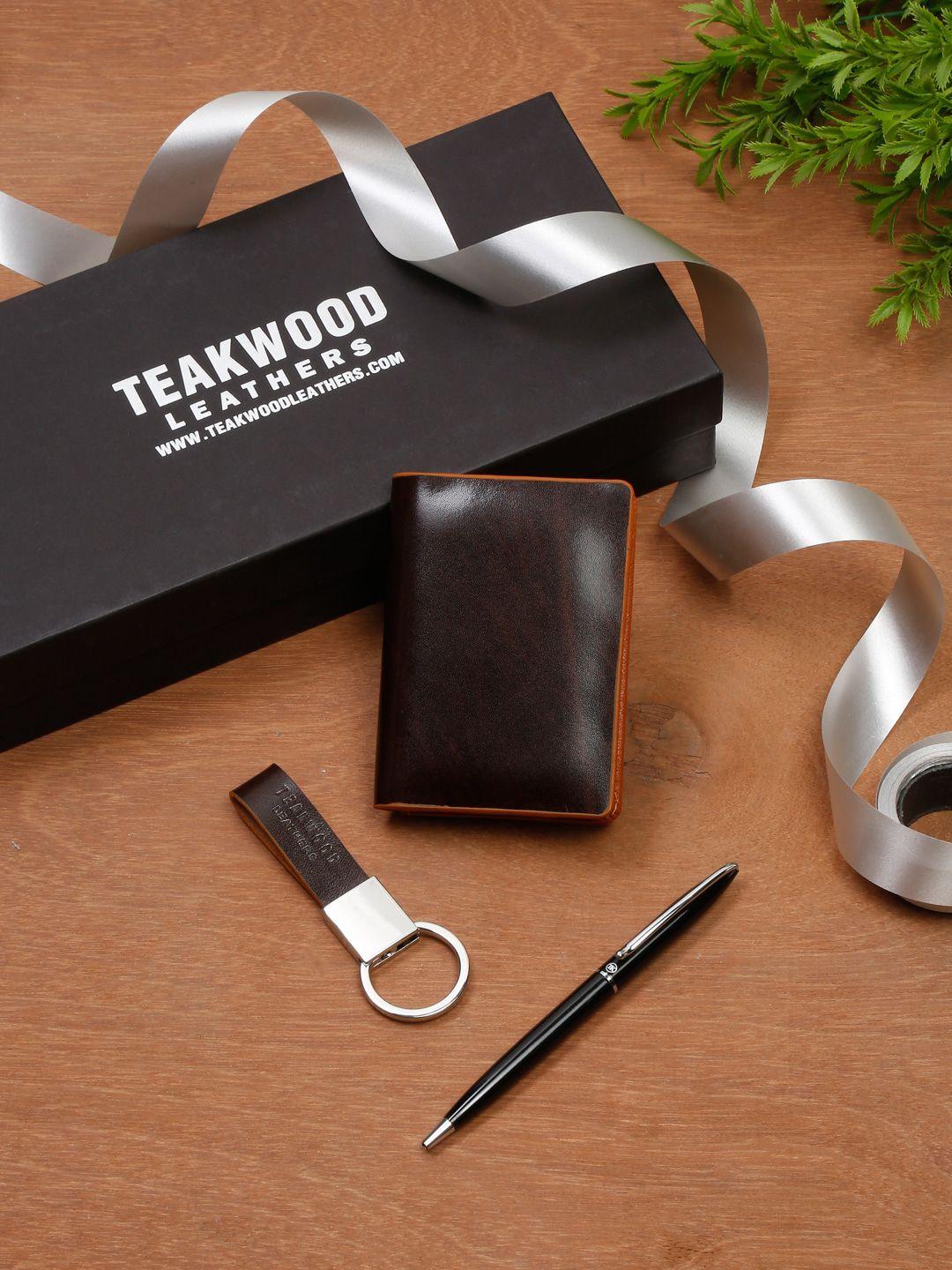 teakwood leathers leather accessory gift set