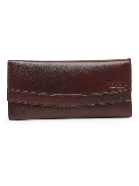 teakwood leathers maroon wallet for women