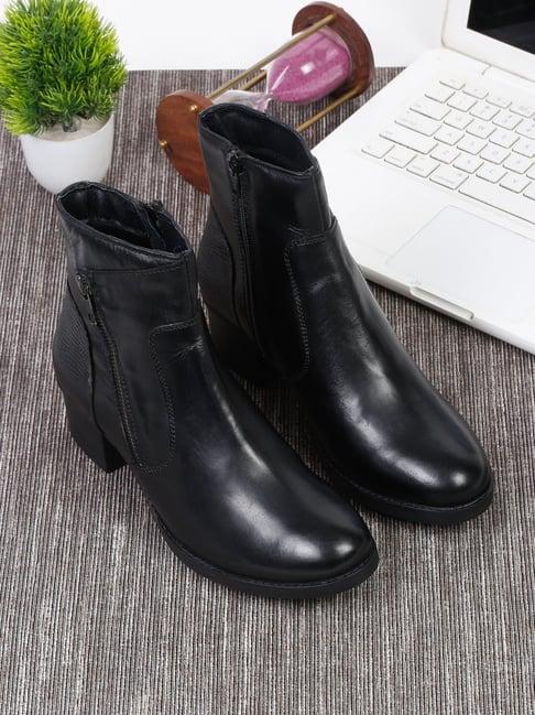 teakwood leathers men's black casual boots