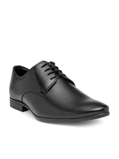 teakwood leathers men's black derby shoes