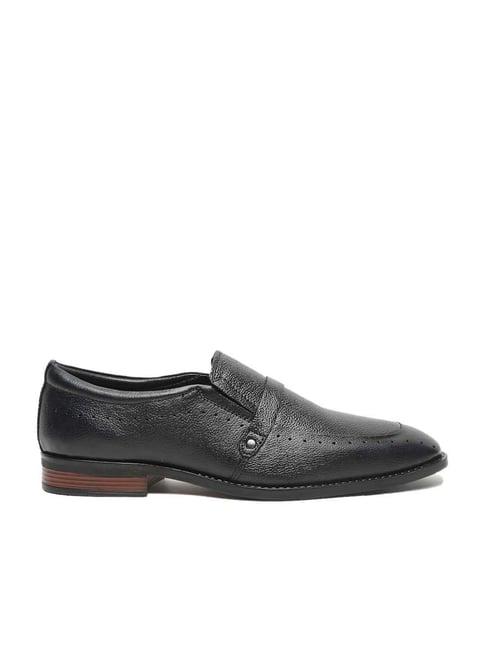 teakwood leathers men's black formal loafers