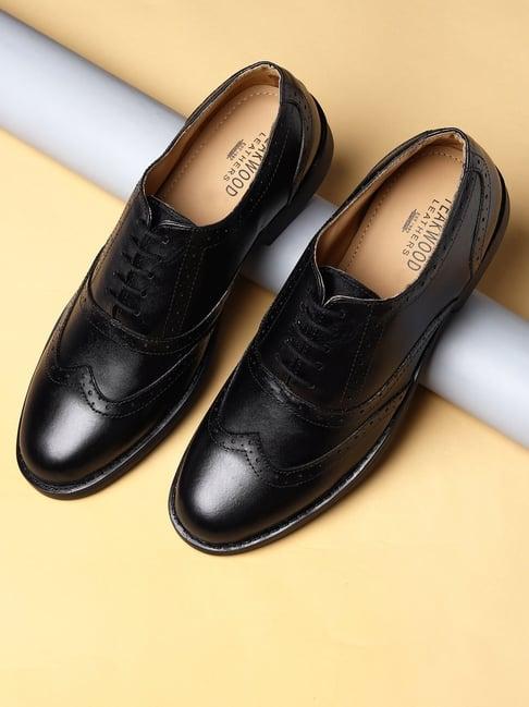 teakwood leathers men's black oxford shoes