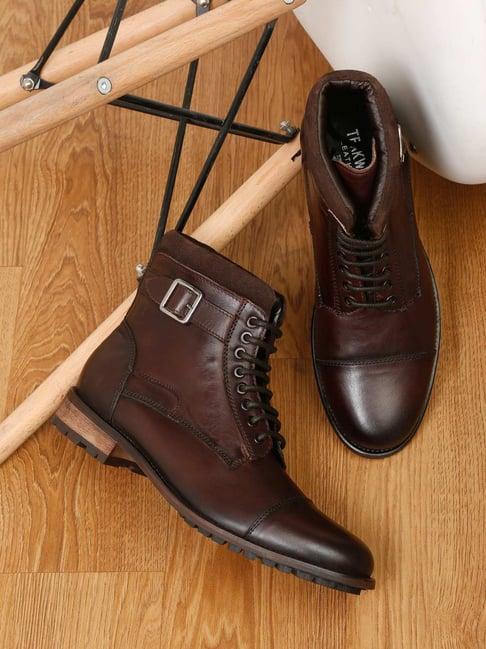 teakwood leathers men's brown derby boots