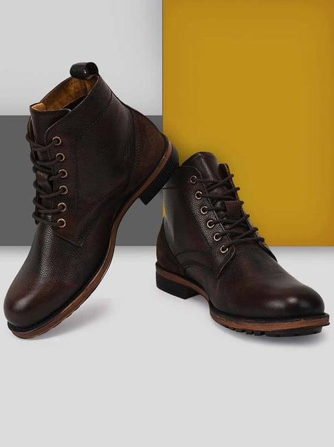 teakwood leathers men's brown derby boots