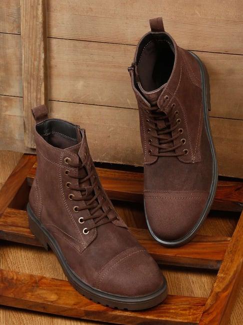 teakwood leathers men's brown derby boots