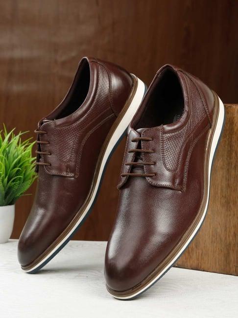 teakwood leathers men's brown derby shoes