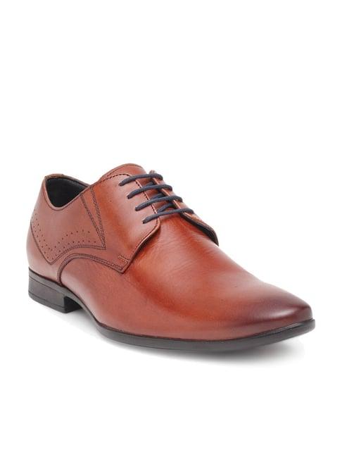 teakwood leathers men's cognac derby shoes