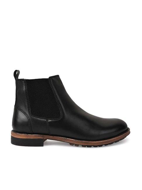 teakwood leathers men's ink black chelsea boots