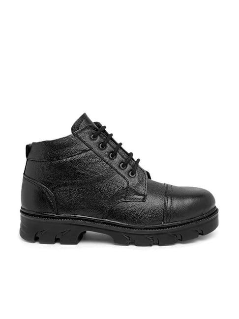 teakwood leathers men's jet black derby boots