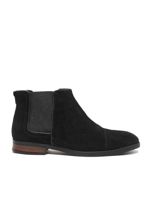 teakwood leathers men's pitch black chelsea boots