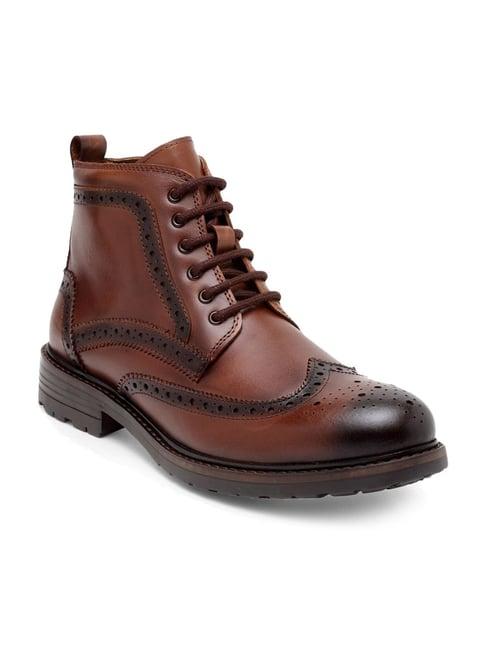 teakwood leathers men's tan brogue boots