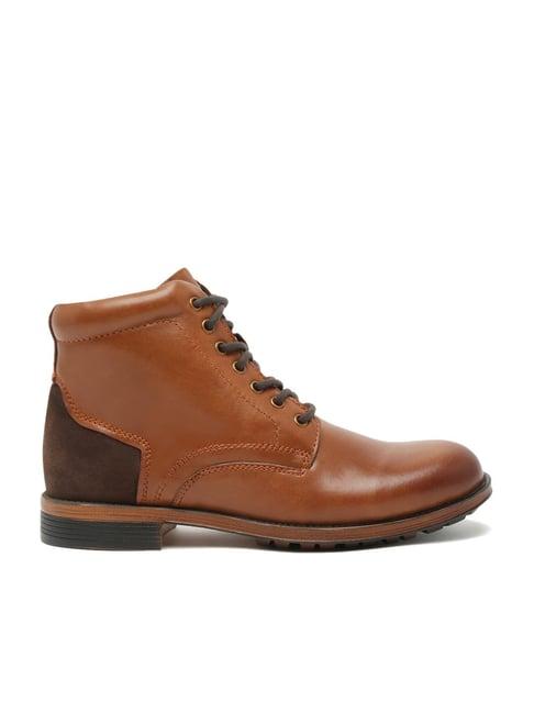 teakwood leathers men's tan derby boots