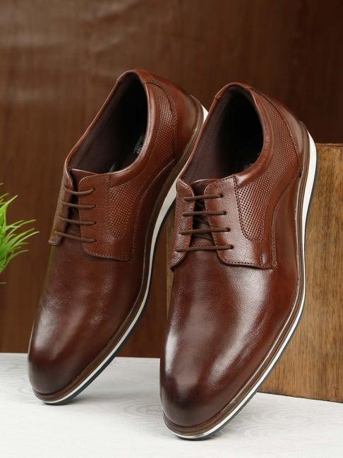 teakwood leathers men's tan derby shoes