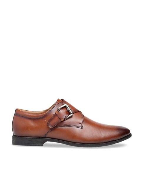 teakwood leathers men's tan monk shoes