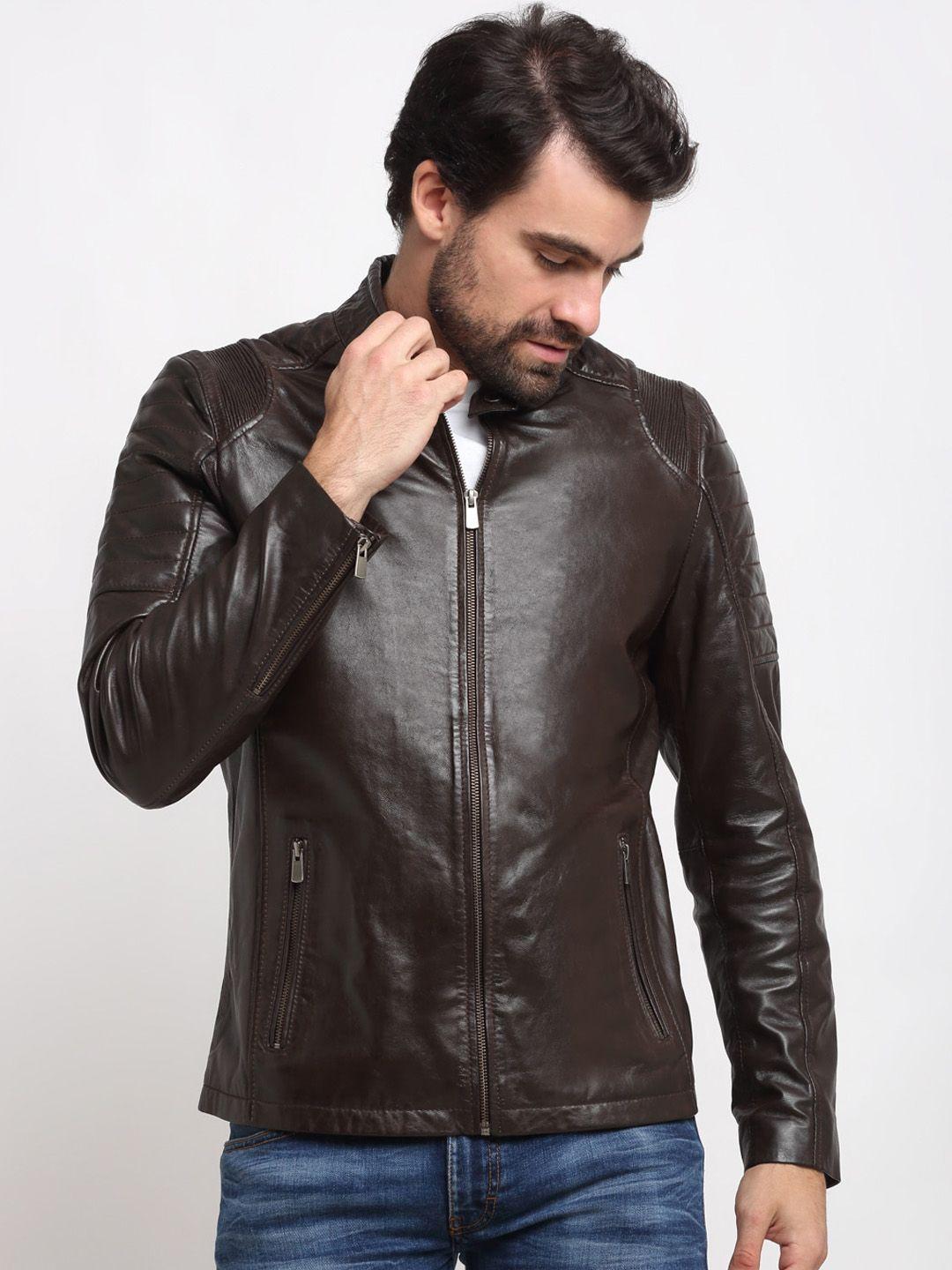 teakwood leathers men brown leather leather jacket