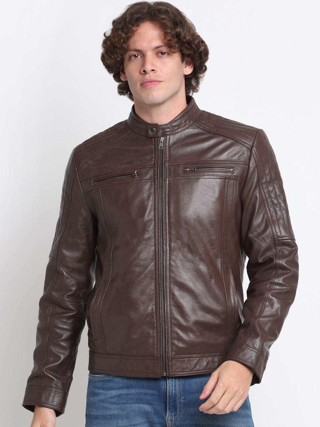 teakwood leathers men brown leather leather jacket