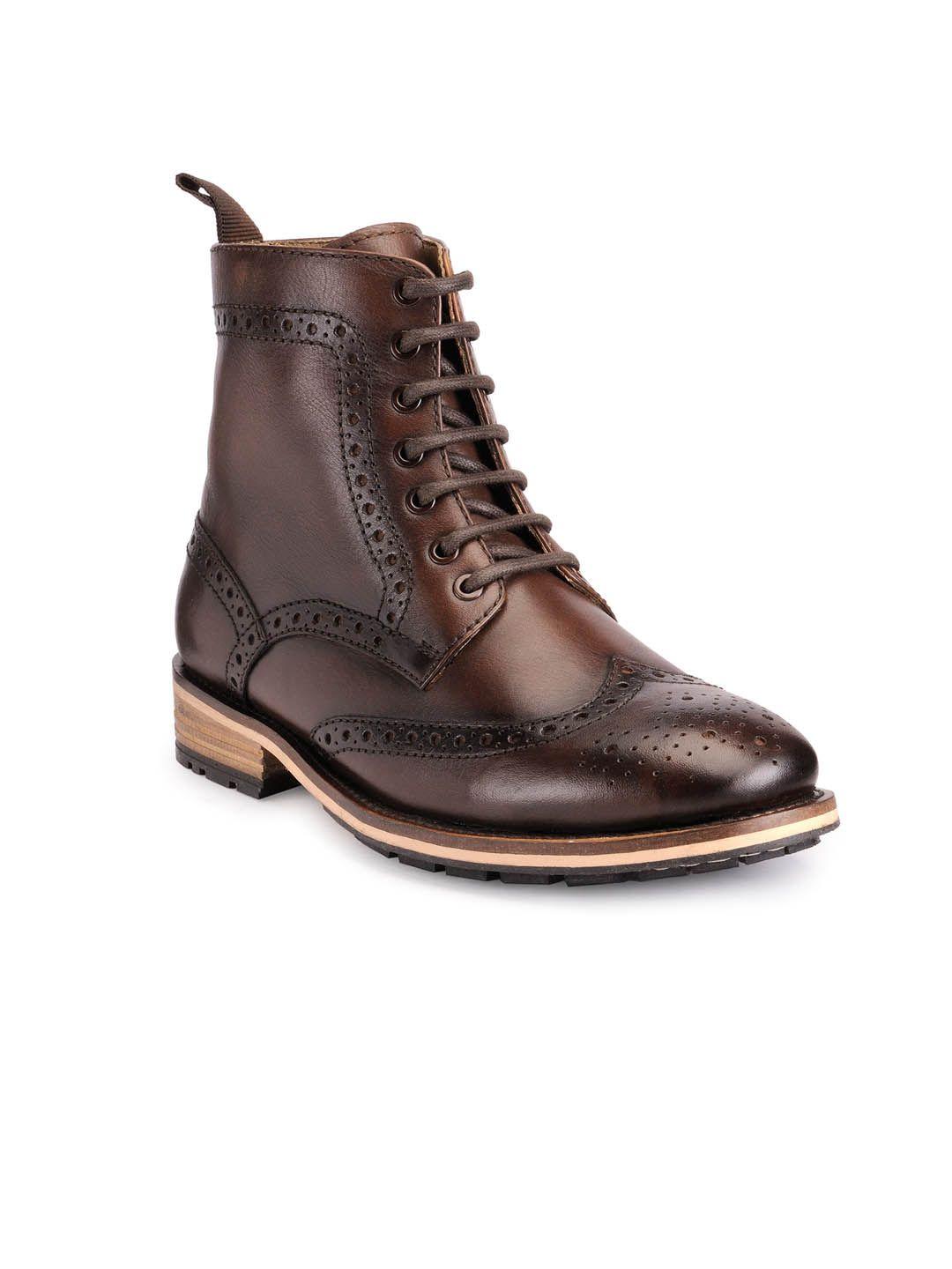 teakwood leathers men brown solid leather boots