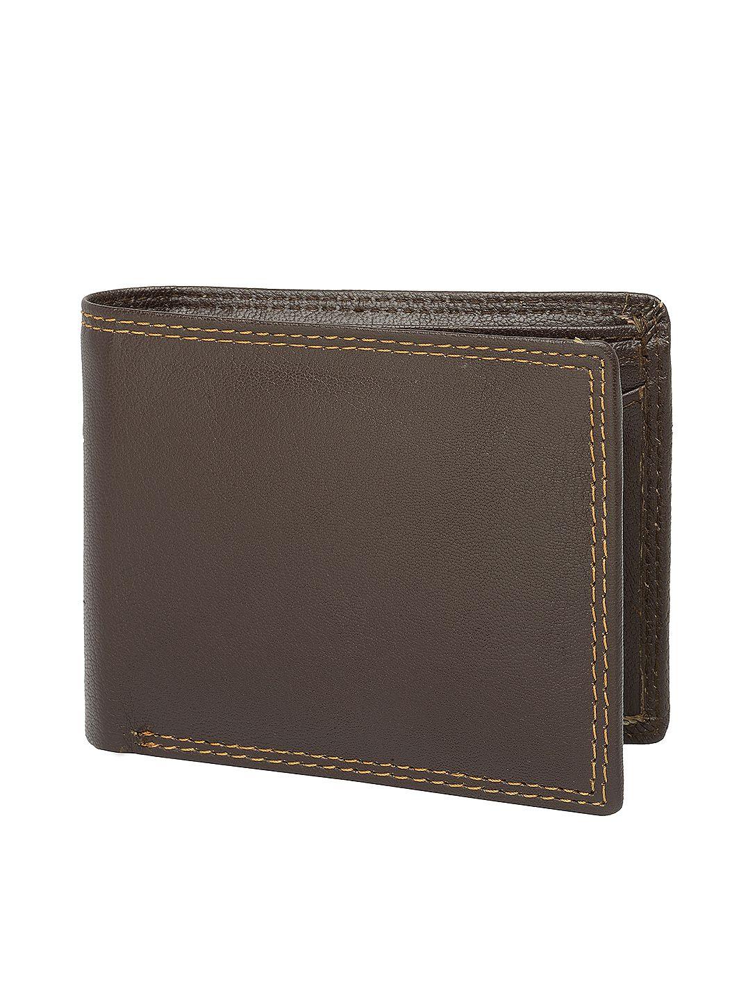 teakwood leathers men brown solid two fold wallet
