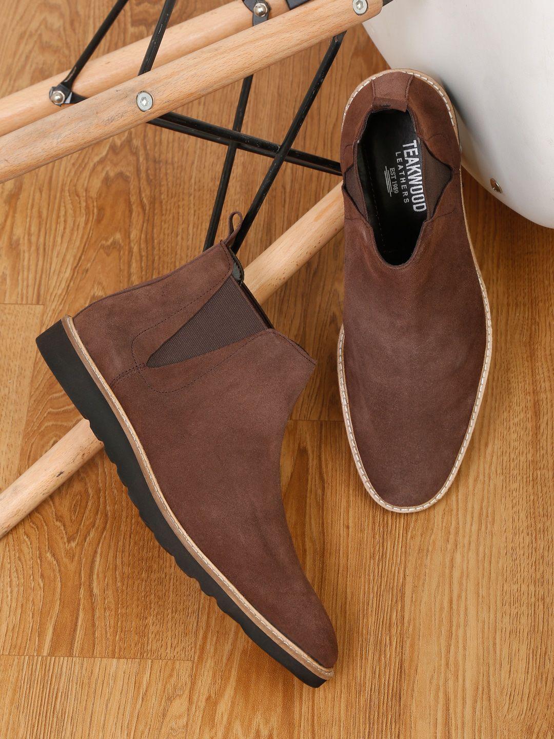 teakwood leathers men flatform-heeled chelsea boots