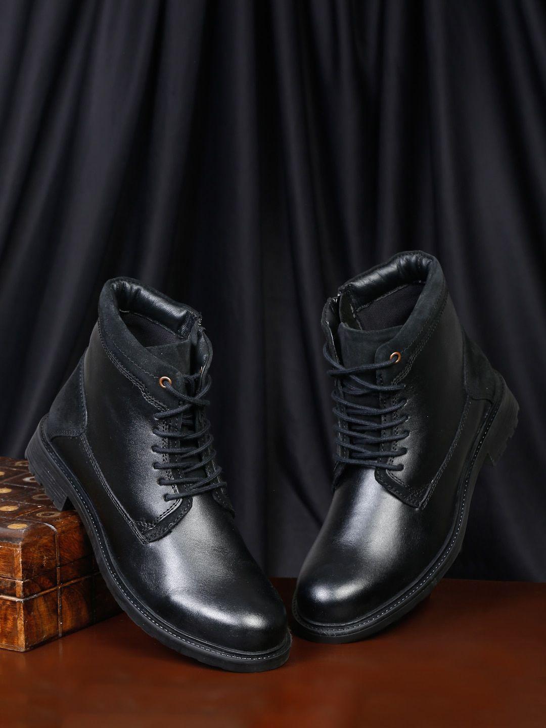 teakwood leathers men leather mid top regular boots