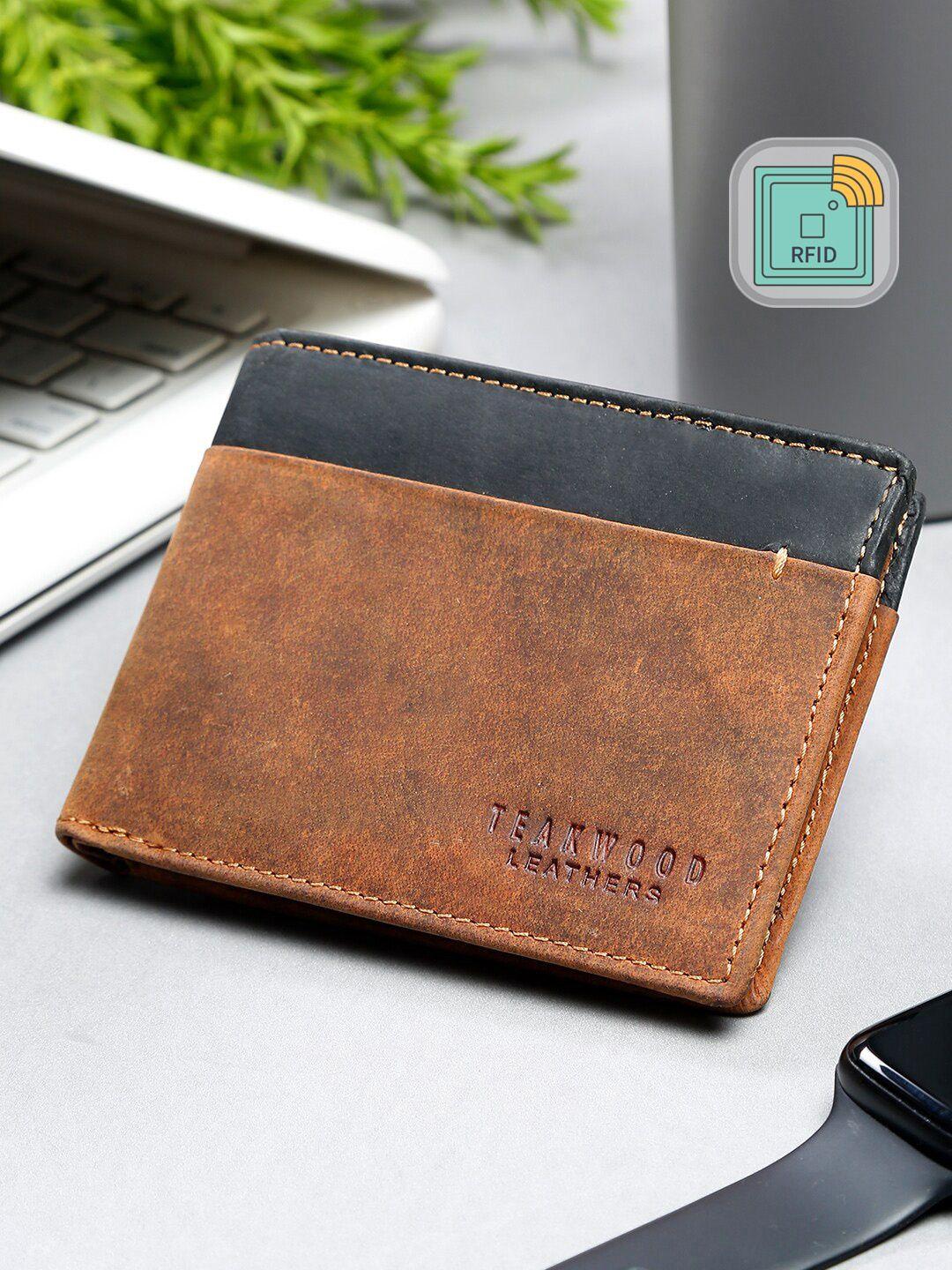 teakwood leathers men leather two fold wallet