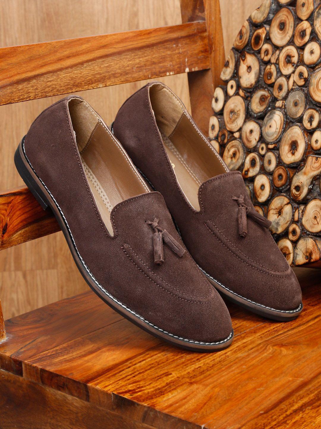 teakwood leathers men lightweight suede tassel loafers