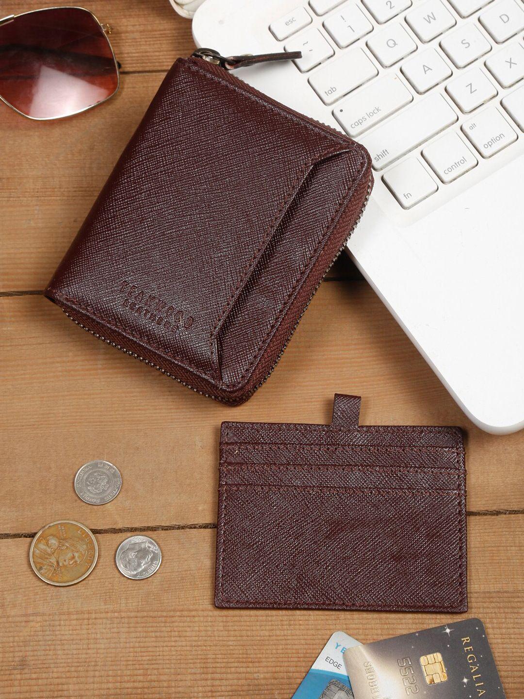 teakwood leathers men textured rfid leather zip around wallet