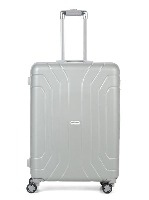 teakwood leathers silver hard case cabin trolley bag - 32.2ltrs